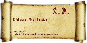 Káhán Melinda névjegykártya
